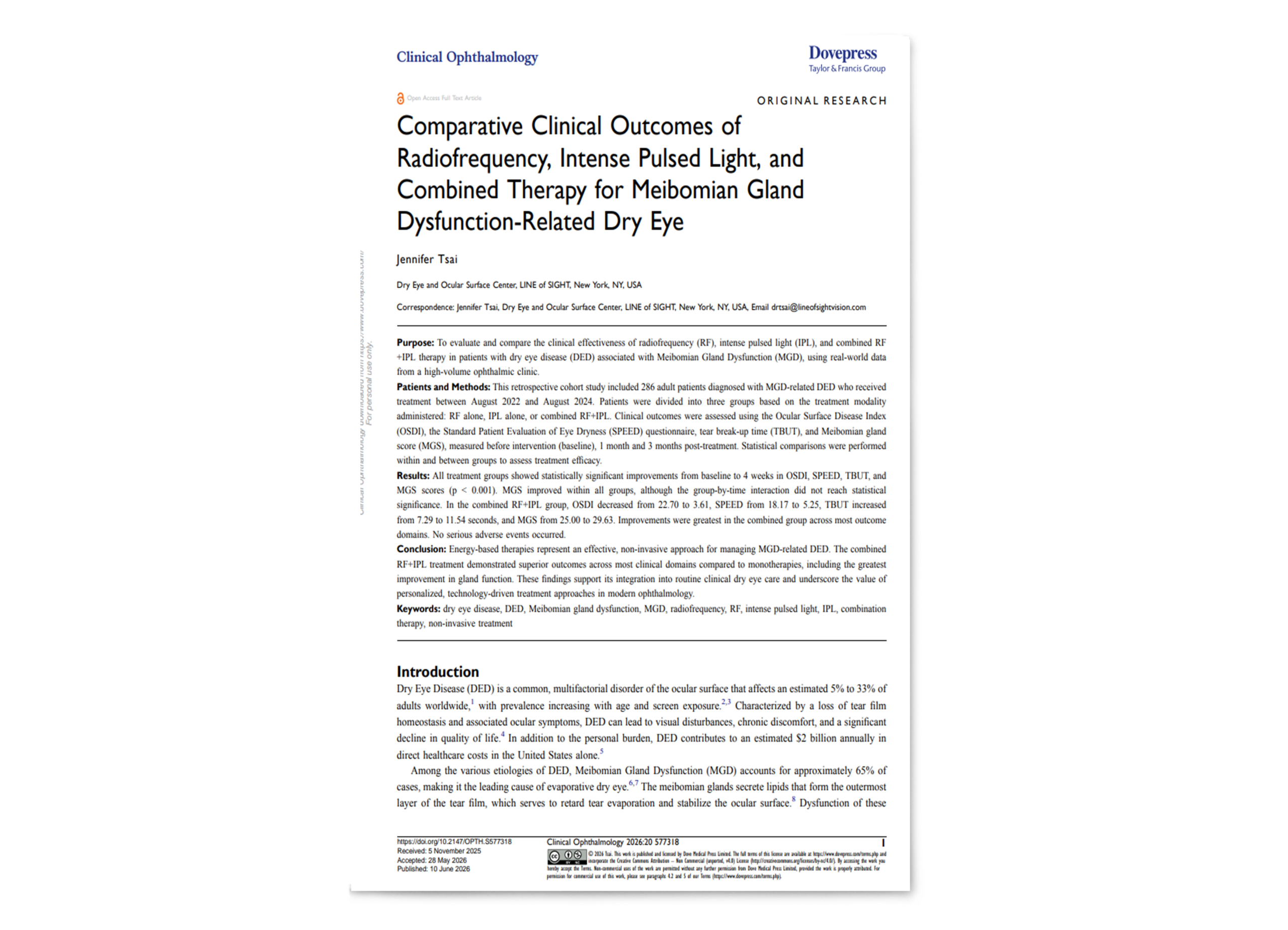 Comparative Clinical Outcomes of Radiofrequency (RF), Intense Pulsed Light, and Combined Therapy for Meibomian Gland Dysfunction-Related Dry Eye